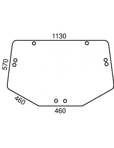 Geam spate tractor John Deere 470 x 770 x1150mm cu 8 gauri L78727