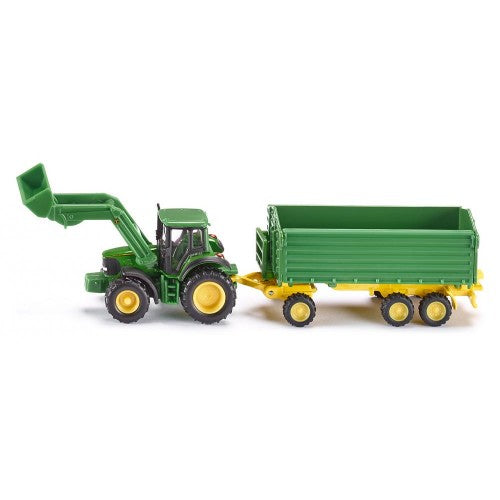 Macheta Tractor John Deere cu remorca scara 1:87 - SIKU